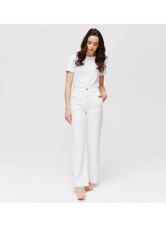promod - High-Waist Wideleg Jeans White - Image 1