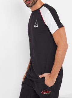 GOLDEN EQUATION Logo Detail Raglan Sleeve T-Shirt Black  - Image 1