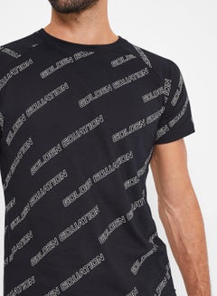 GOLDEN EQUATION Allover Print Raglan Sleeve T-Shirt Black  - Image 4