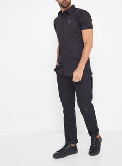 GOLDEN EQUATION Logo Detail Basic Shirt Black  - Image 2