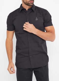 GOLDEN EQUATION Logo Detail Basic Shirt Black  - Image 1