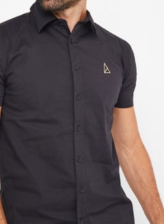 GOLDEN EQUATION Logo Detail Basic Shirt Black  - Image 4
