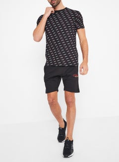 GOLDEN EQUATION Allover Logo Print T-Shirt Black  - Image 2