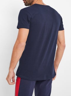 GOLDEN EQUATION Logo Detail Basic T-Shirt Navy  - Image 3