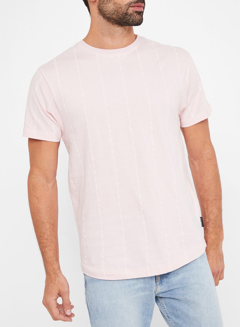 D-Struct Text Print Short Sleeve T-Shirt Pink  - Image 1