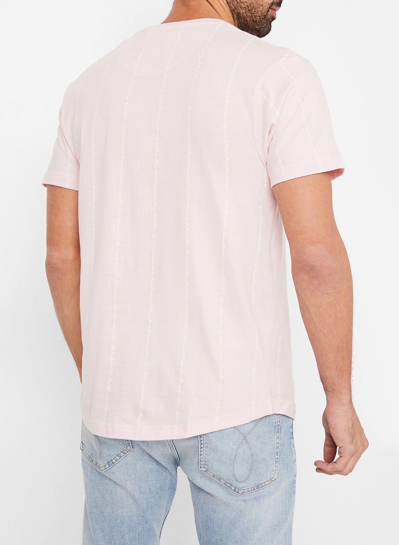 D-Struct Text Print Short Sleeve T-Shirt Pink  - Image 3