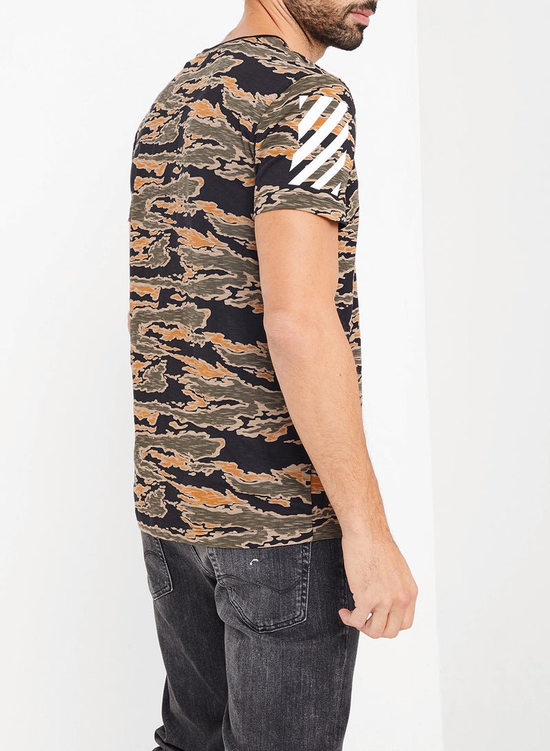 SKULT Camo Crew Neck T-Shirt Black Multi  - Image 3