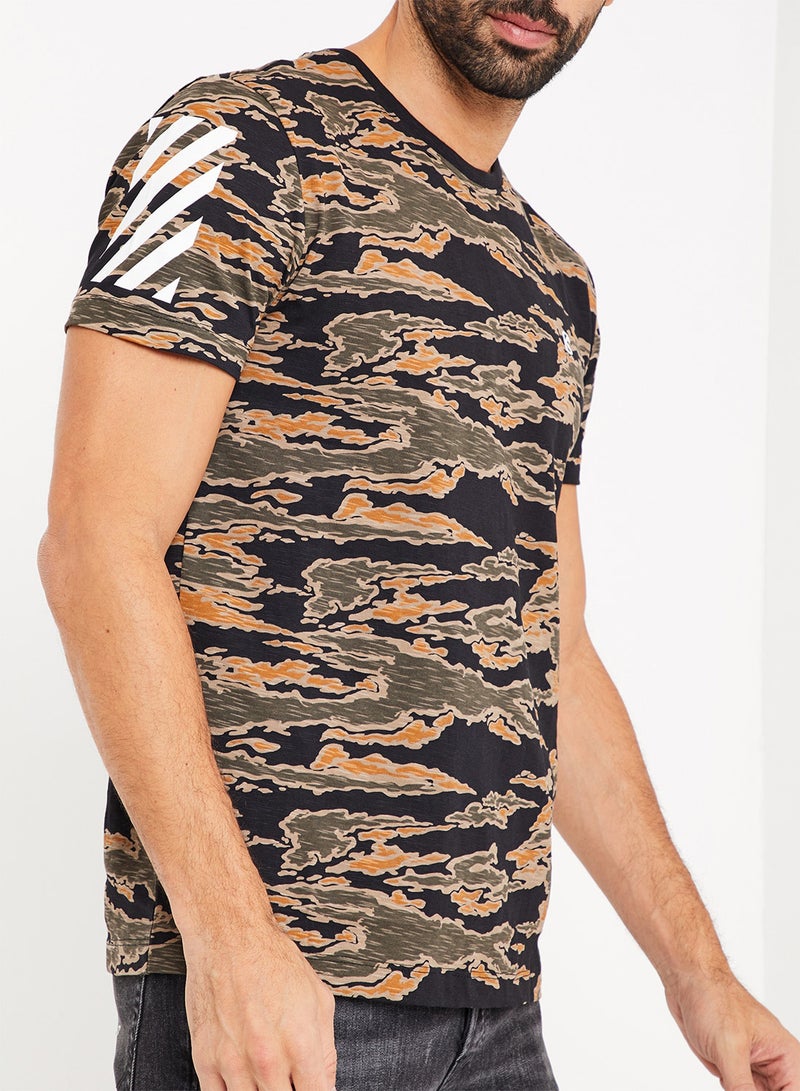 SKULT Camo Crew Neck T-Shirt Black Multi  - Image 4