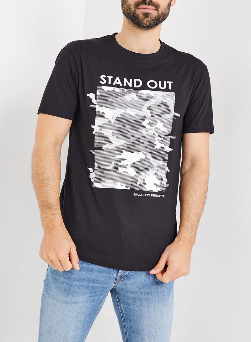 SKULT Box Graphic Print T-Shirt Black - Image 1