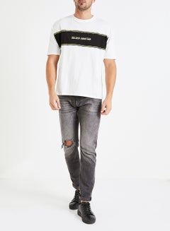 GOLDEN EQUATION Afyon Oversized Panel Detail T-Shirt White  - Image 2