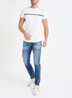 GOLDEN EQUATION Shoulder Tape Detail Geneva T-Shirt White  - Image 2