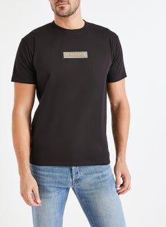 GOLDEN EQUATION Contrast Logo Box Detail T-Shirt Black  - Image 1