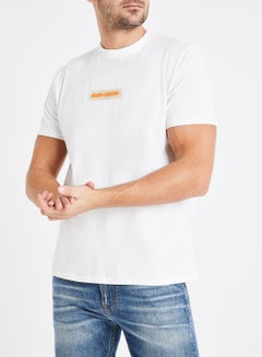 GOLDEN EQUATION Contrast Logo Box Detail T-Shirt White  - Image 1