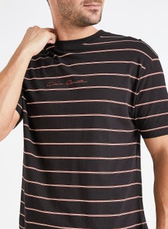 GOLDEN EQUATION Oversized Striped Divo T-Shirt Brown  - Image 4