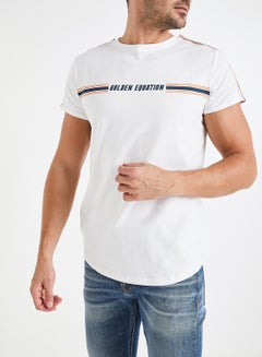 GOLDEN EQUATION Shoulder Tape Detail Geneva T-Shirt White  - Image 1