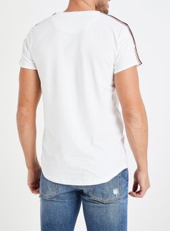 GOLDEN EQUATION Shoulder Tape Detail Geneva T-Shirt White  - Image 3