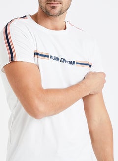 GOLDEN EQUATION Shoulder Tape Detail Geneva T-Shirt White  - Image 4