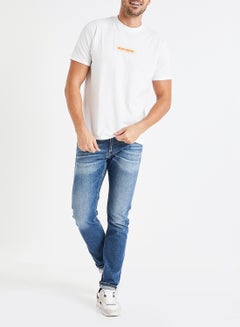 GOLDEN EQUATION Contrast Logo Box Detail T-Shirt White  - Image 2