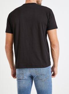 GOLDEN EQUATION Contrast Logo Box Detail T-Shirt Black  - Image 3