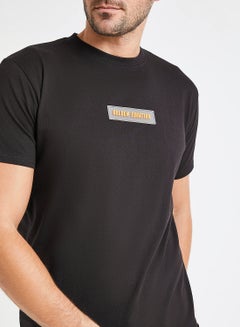 GOLDEN EQUATION Contrast Logo Box Detail T-Shirt Black  - Image 4