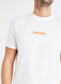 GOLDEN EQUATION Contrast Logo Box Detail T-Shirt White  - Image 4