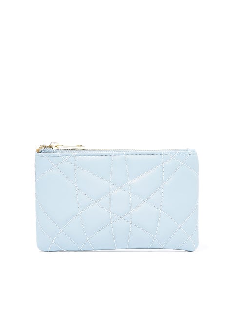 Snakeskin Panel Quilted Crossbody Bag Blue