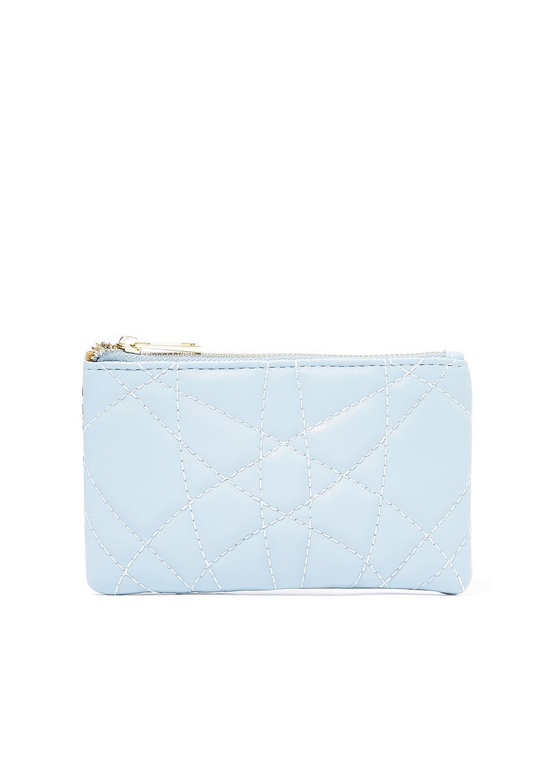 Jove - Snakeskin Panel Quilted Crossbody Bag Blue - Image 1