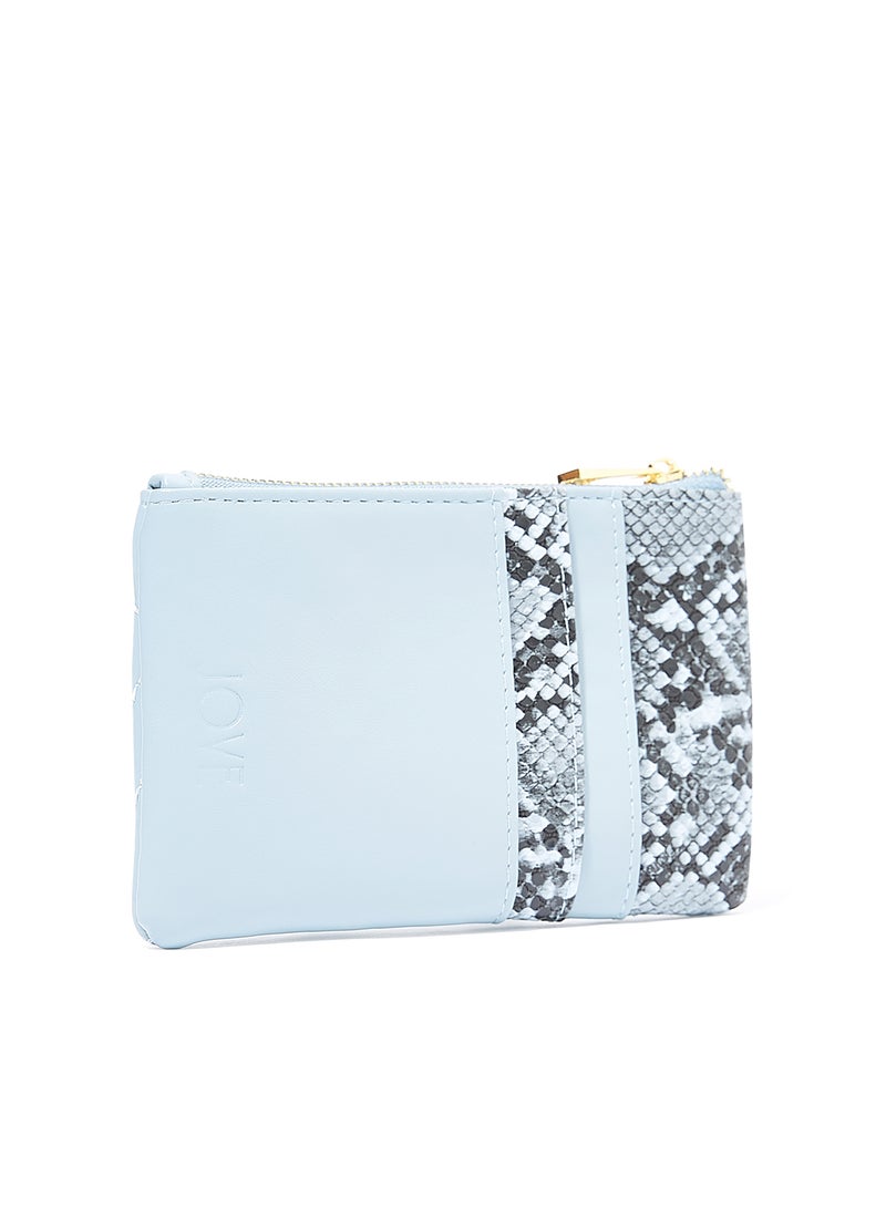 Jove - Snakeskin Panel Quilted Crossbody Bag Blue - Image 1