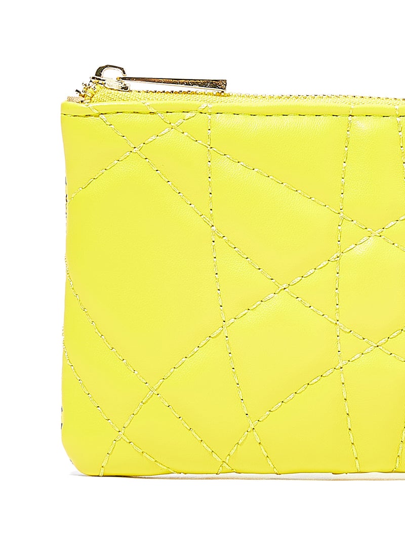 Jove Snakeskin Panel Quilted Crossbody Bag Yellow  - Image 3