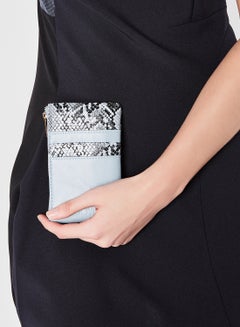 Jove Snakeskin Panel Quilted Crossbody Bag Blue  - Image 5
