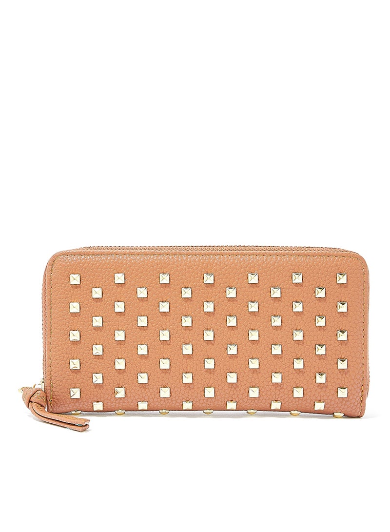 Jove - Studded Long Wallet Brown - Image 1