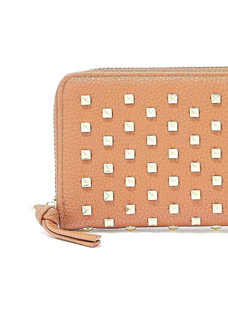 Jove - Studded Long Wallet Brown - Image 1