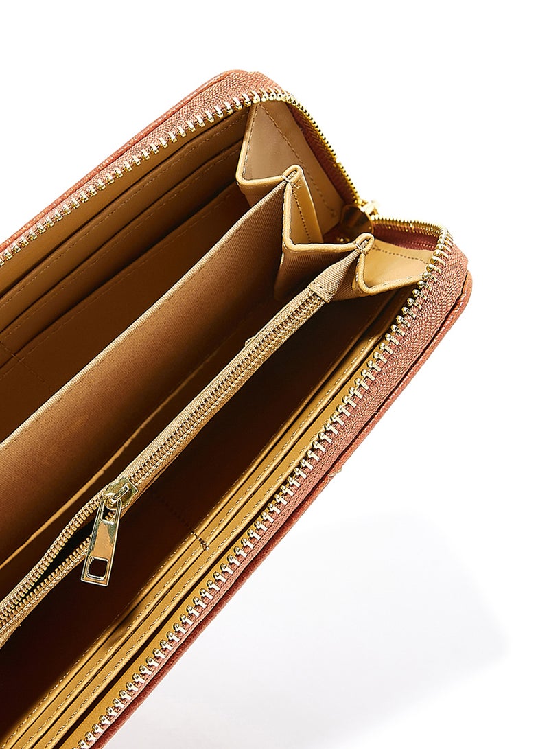 Jove - Studded Long Wallet Brown - Image 1