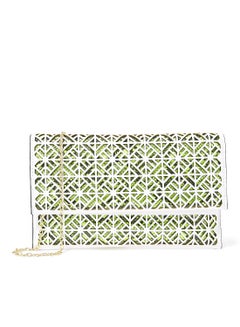 All-Over Pattern Clutch Green/White