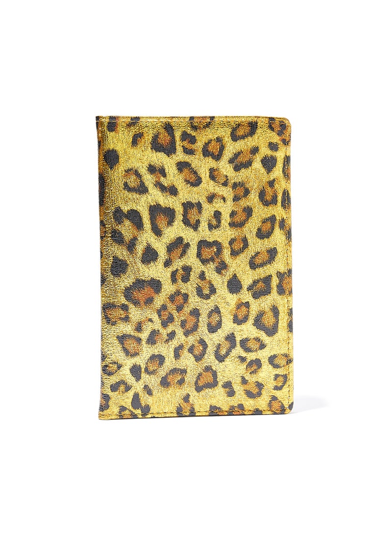 Jove Leopard Print Passport Holder Brown - Image 1