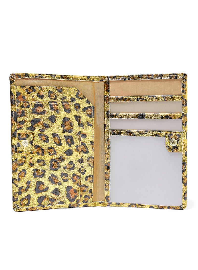 Jove Leopard Print Passport Holder Brown - Image 4
