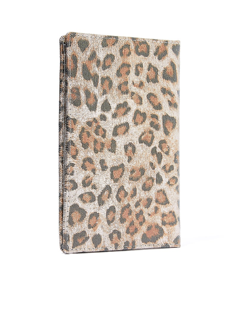 Jove - Leopard Print Passport Holder Grey - Image 1