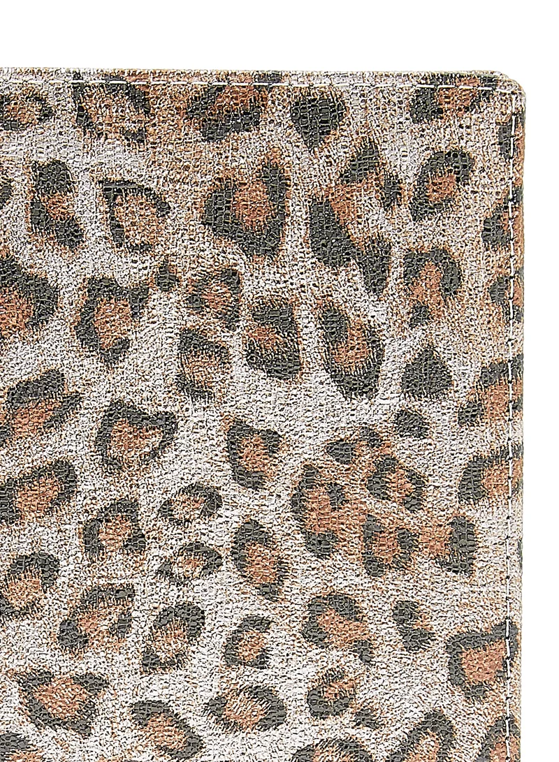 Jove Leopard Print Passport Holder Grey
