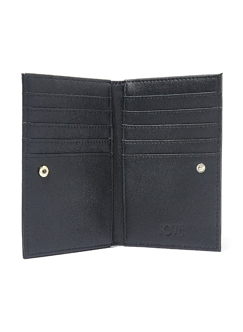 Jove Studded Bifold Long Wallet Black - Image 4