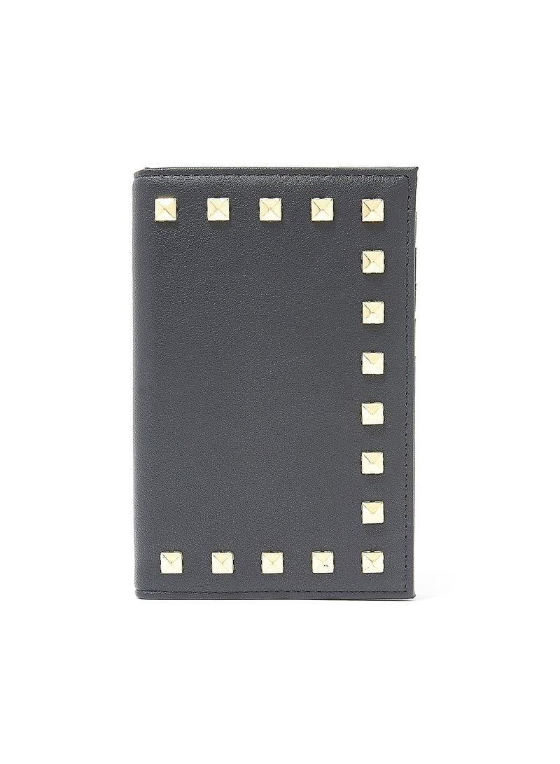 Jove Studded Bifold Long Wallet Black - Image 1