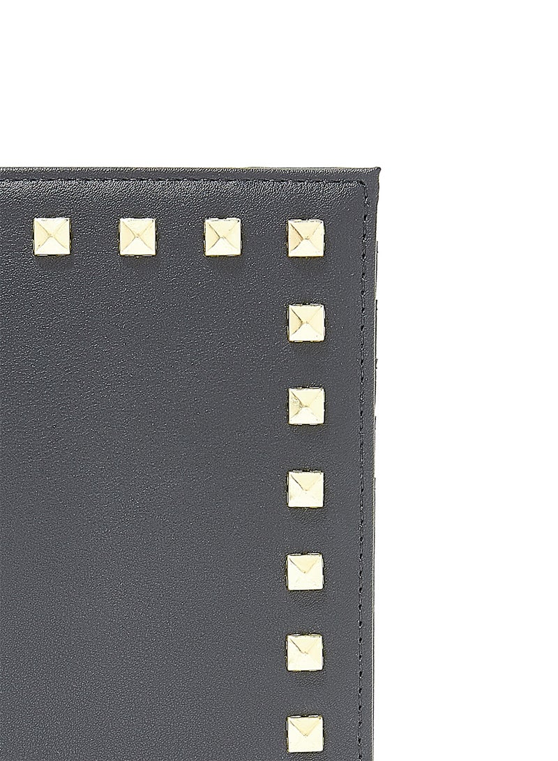 Jove Studded Bifold Long Wallet Black - Image 3