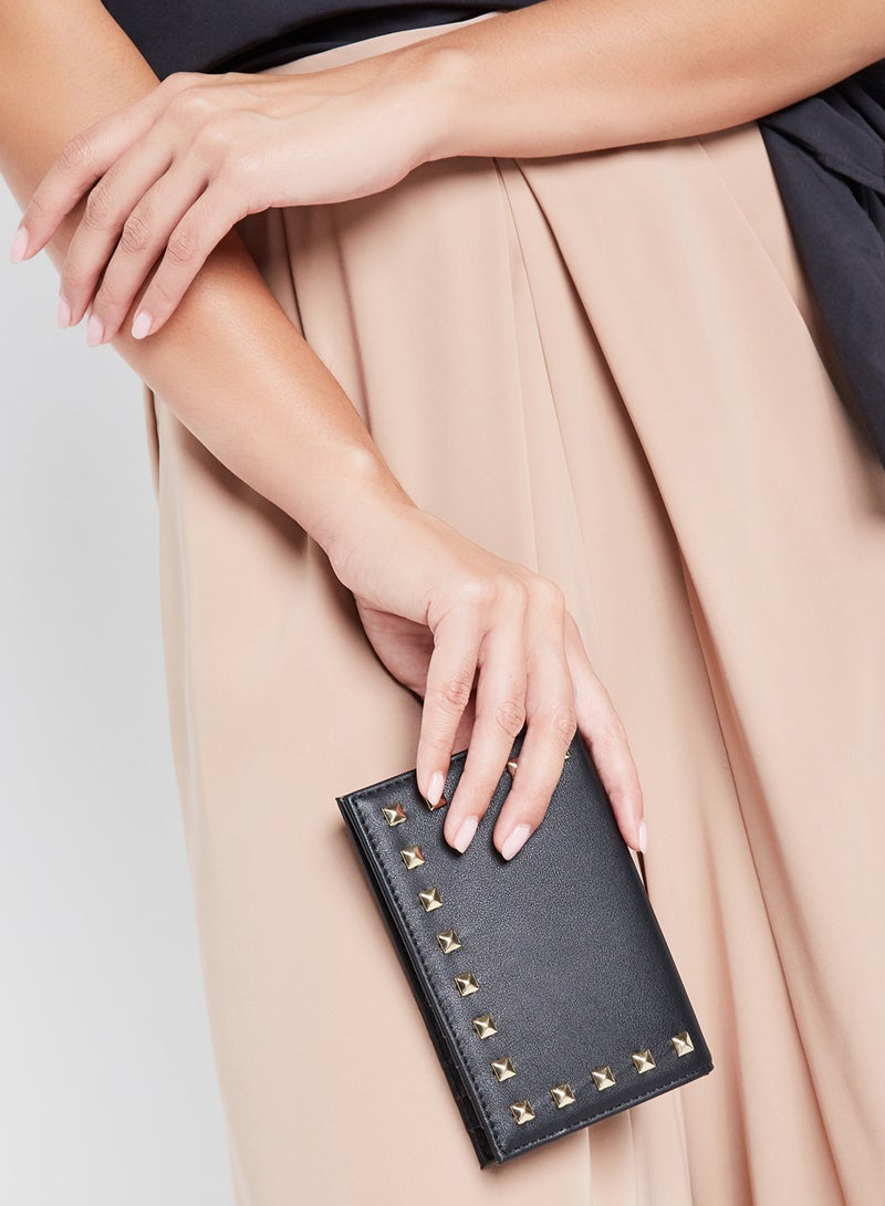 Jove Studded Bifold Long Wallet Black - Image 5