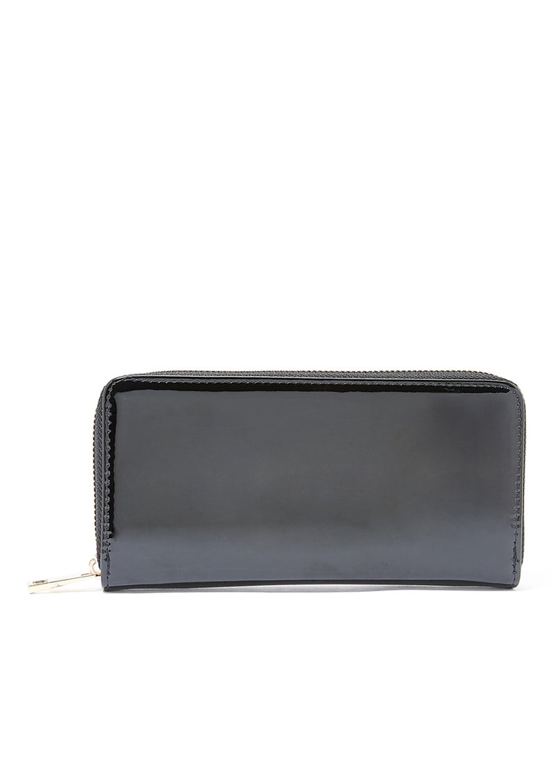 Jove Glossy Long Wallet Black - Image 1