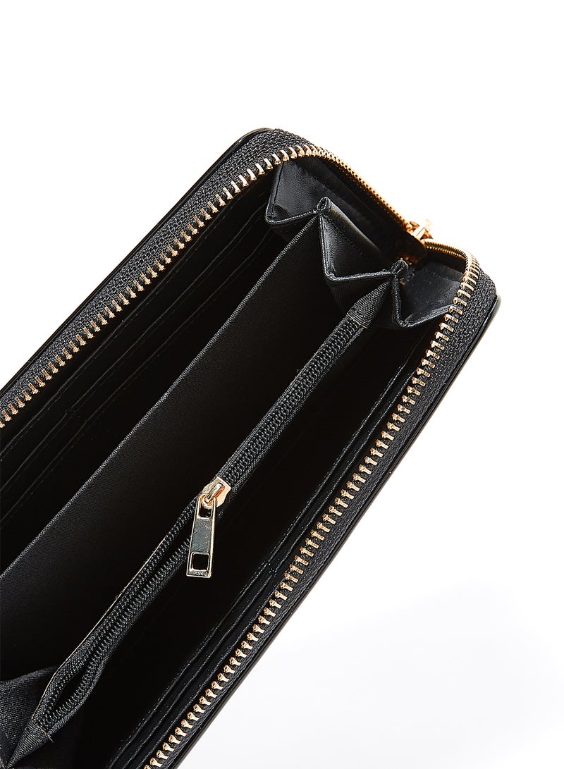 Jove Glossy Long Wallet Black - Image 4