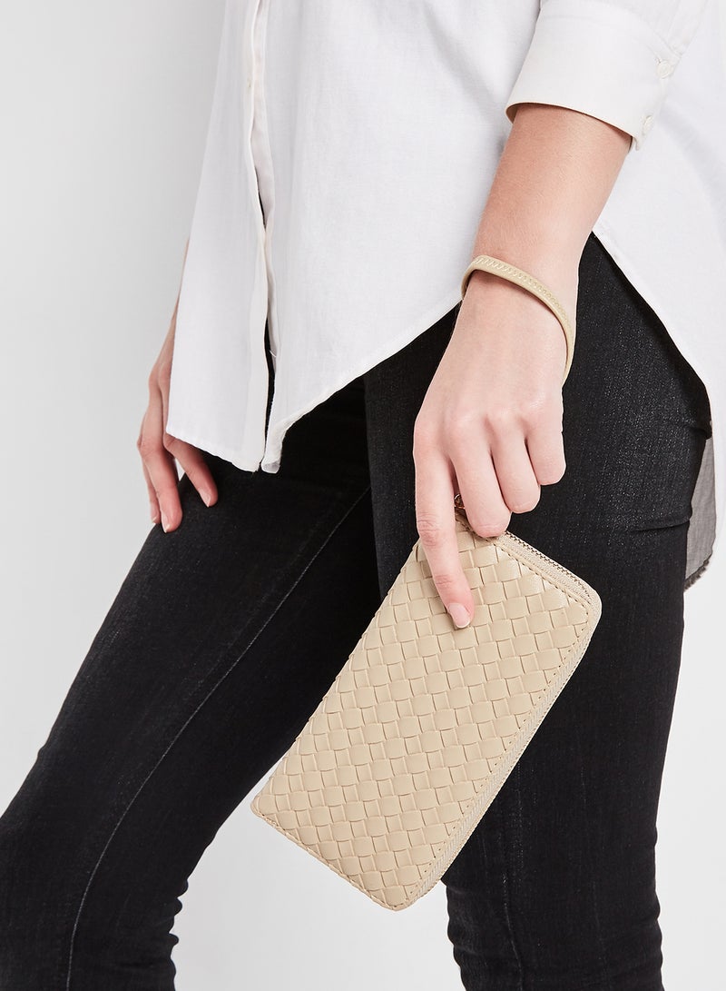 Jove Woven Long Wallet Ecru - Image 5