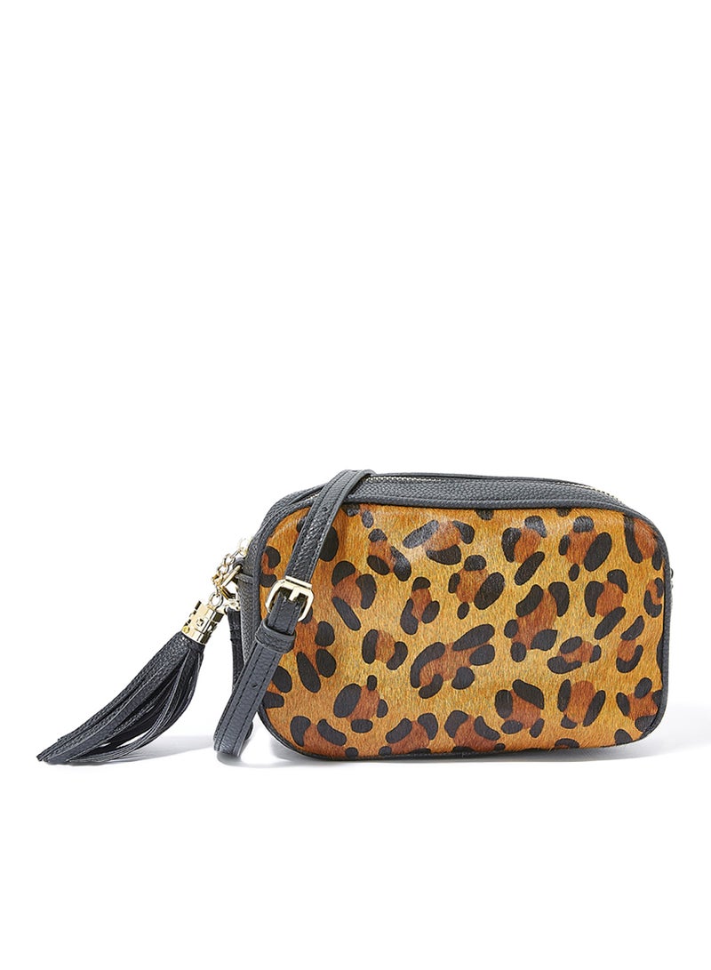 Jove - Leopard Print Crossbody Bag Brown - Image 1