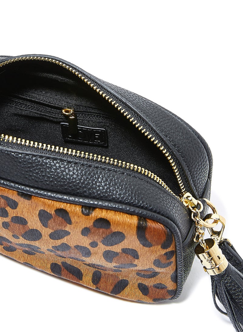 Jove - Leopard Print Crossbody Bag Brown - Image 1