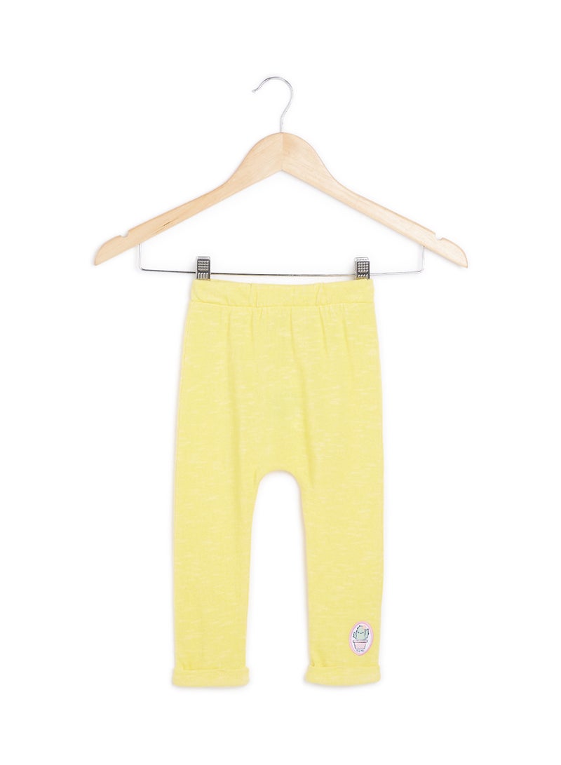 MINIKLUB Baby Girls Melange Knit Pants Yellow  - Image 2