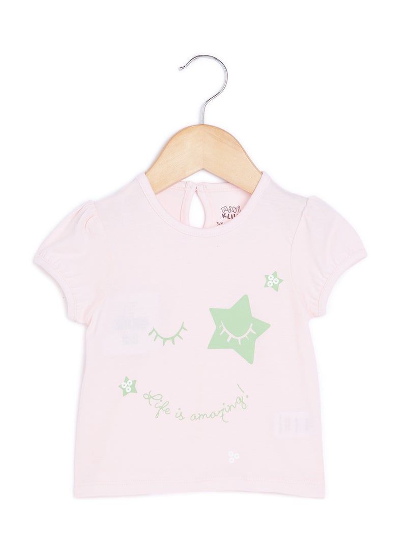 MINIKLUB - Baby Girls Short Sleeve Top Pink - Image 1