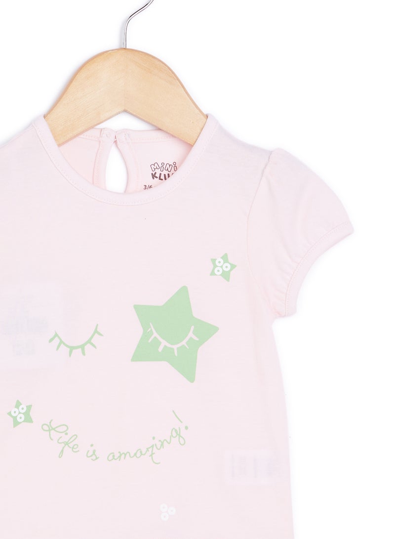 MINIKLUB - Baby Girls Short Sleeve Top Pink - Image 1